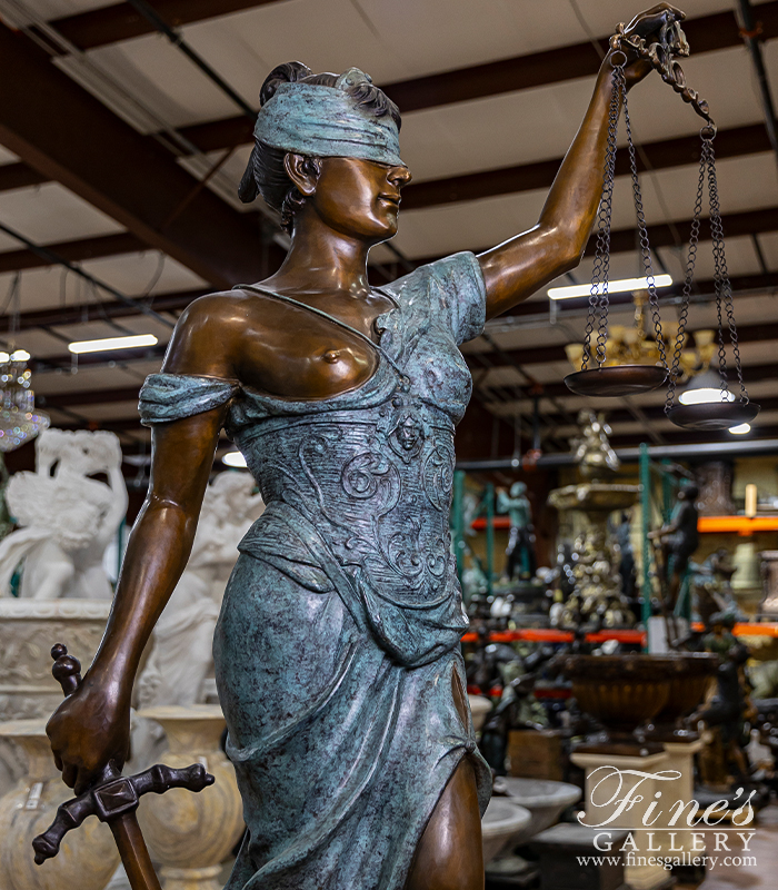 Bronze Statues  - 84 Inch Tall Lady Of Justice In Bronze - BS-1589